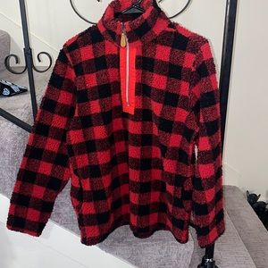 Pink lily Flannel pull over
